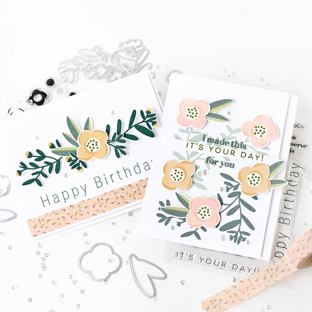 Pigment Craft Co Bitty Posies Budding Branch Card