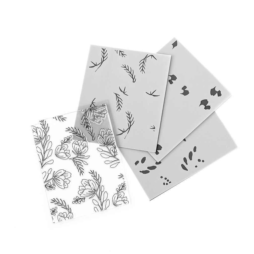 Pigment Craft Co Delicate Floral Stamp and Stencil Bundle